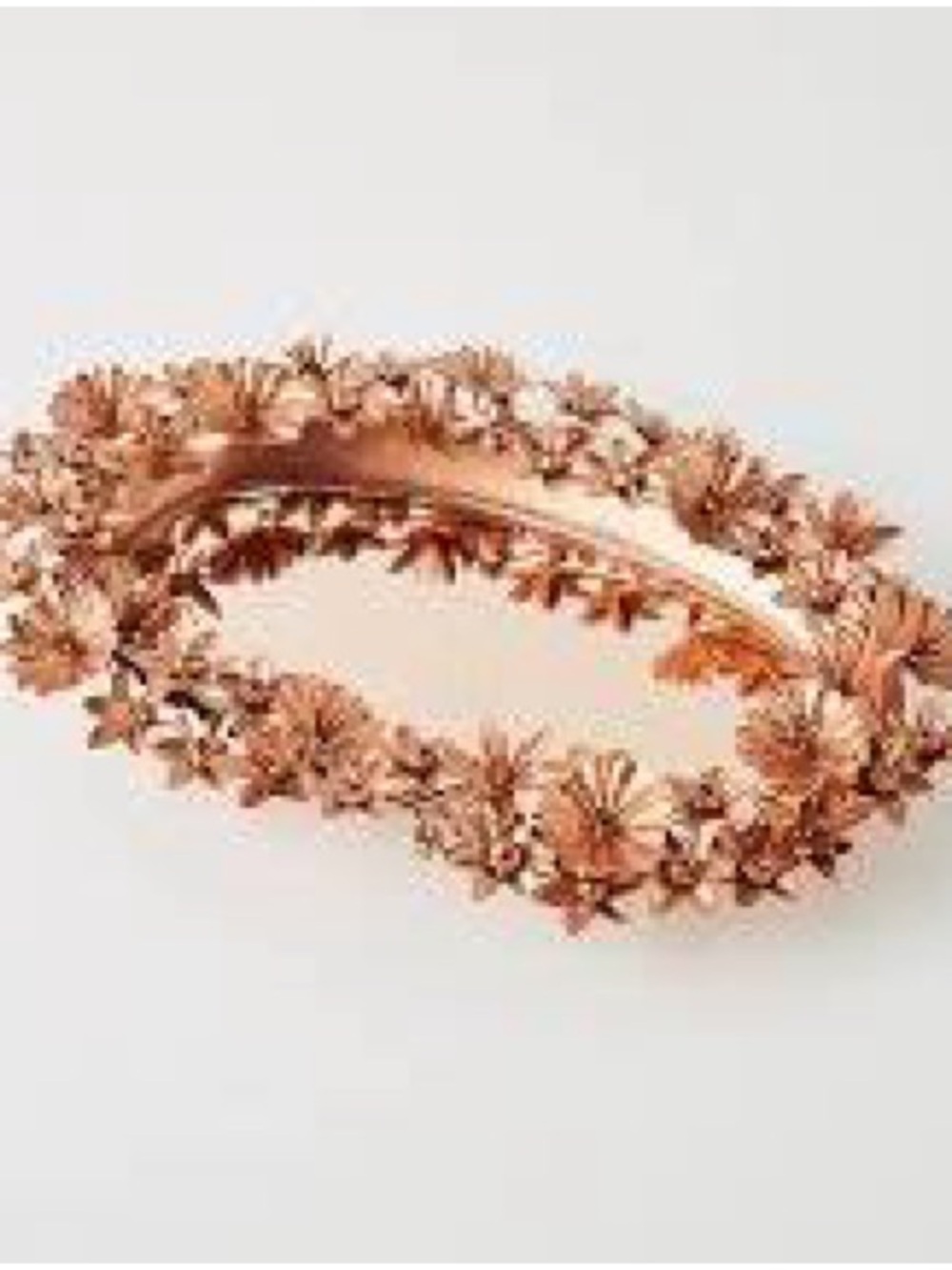 Anthropologie Rose Gold Floral Oval Barrette